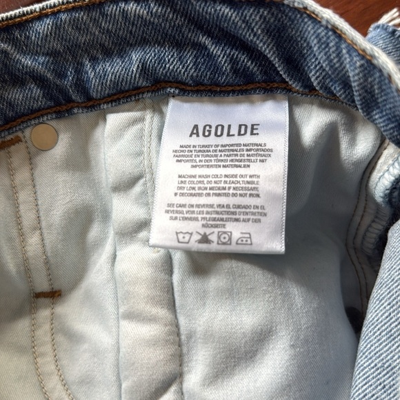 AGOLDE paper bag belted denim jean skirt. Size 26 - Picture 7 of 10